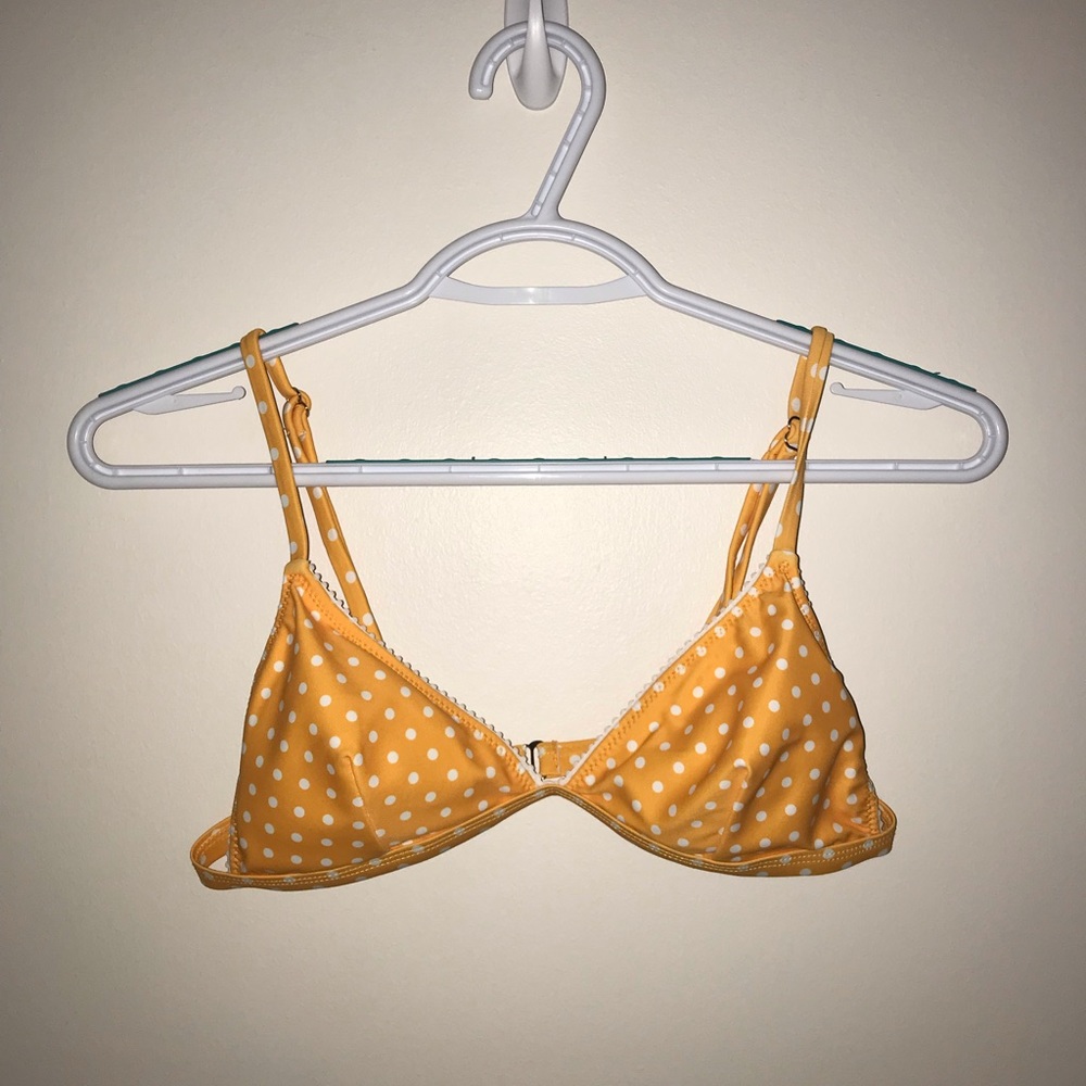 GOLDEN YELLOW AND WHITE BIKINI TOP